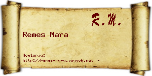 Remes Mara névjegykártya